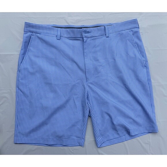 Roundtree & Yorke Other - Roundtree & Yorke Performance Golf Shorts 40 Blue White Gingham Stretch Beach